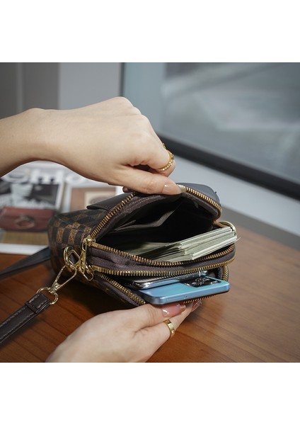 Çok Yönlü Crossbody Çanta Kadın Çanta Moda Tek Omuz Çok Katmanlı Cep Telefonu Çanta Küçük Çanta (Yurt Dışından) modelleri