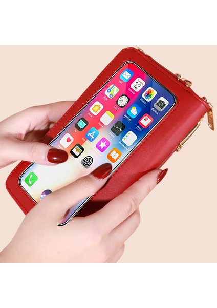 Moda Bayan Dokunmatik Ekranlı Cep Telefonu Çantası Çapraz Omuz Küçük Omuz Çantası Çok Fonksiyonlu Cep Telefonu (Yurt Dışından)