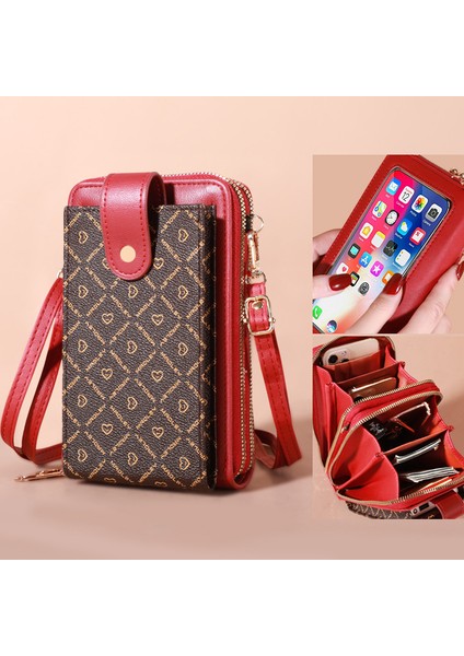Moda Bayan Dokunmatik Ekranlı Cep Telefonu Çantası Çapraz Omuz Küçük Omuz Çantası Çok Fonksiyonlu Cep Telefonu (Yurt Dışından)