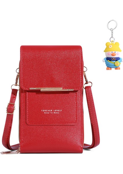 Cep Telefonu Çantası Crossbody Dokunmatik Ekran Çok Fonksiyonlu Basit Cüzdan Omuz Çantası Taşınabilir Kart (Yurt Dışından)