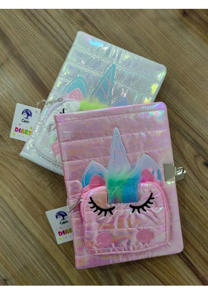 Kilitli Hatıra Defteri Çantalı Çizgili Defter Pembe-Beyaz fiyatları