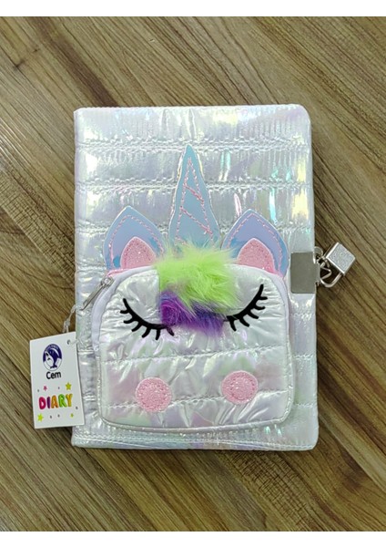 Kilitli Hatıra Defteri Çantalı Çizgili Defter Pembe-Beyaz fırsatları