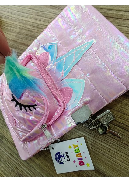 Kilitli Hatıra Defteri Çantalı Çizgili Defter Pembe-Beyaz indirimleri