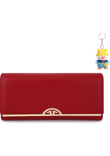 Uzun Cüzdan Kadın Üç Katlı Düşüş Çanta Çoklu Kart Yuvası Kart Tutucu (Yurt Dışından)