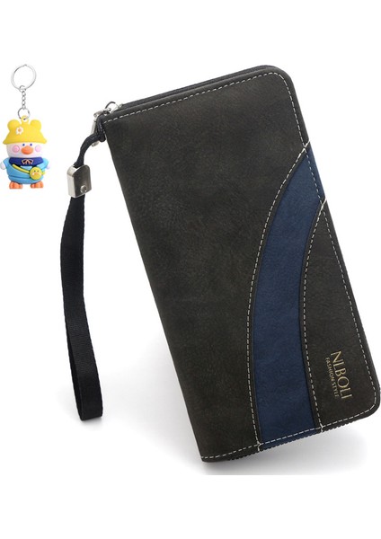 Basit Erkek Uzun Cüzdan Çoklu Kart Yuvası Büyük Kapasiteli Clutch Cüzdan (Yurt Dışından)