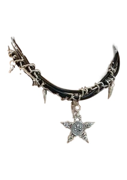 Punk Ağır Ağırlık Çok Katmanlı Püsküllü Yaka Zinciri (Yurt Dışından)