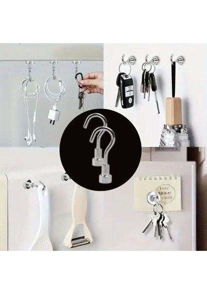 Güçlü Manyetik Mutfak,banyolar Için Çok Amaçlı 2&amp;apos;li Magnet Askı (4887)