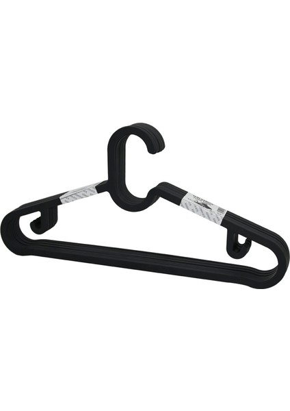 10PCS Plastik - Antrasit Gri Elbise Askısı (4887)