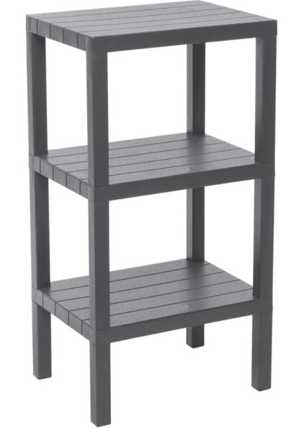 3 Raflı Gri Modüler Ünite Plastik 38X29X74 cm (4887)