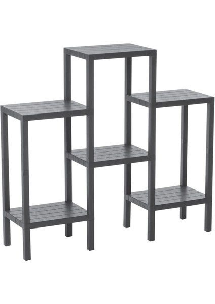 6 Raflı - Gri Modüler Ünite Plastik 108X100X29 cm (4887)