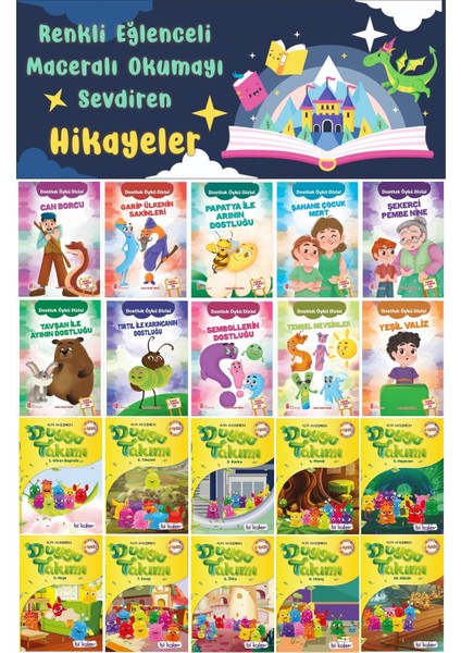 2.sınıf Renkli Eğlenceli Maceralı Okumayı Sevdiren Hikayeler 2 (20 Kitap)