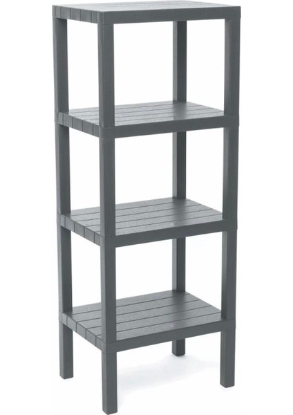 4 Raflı Gri Modüler Ünite Plastik 38X29X100 cm (4887)