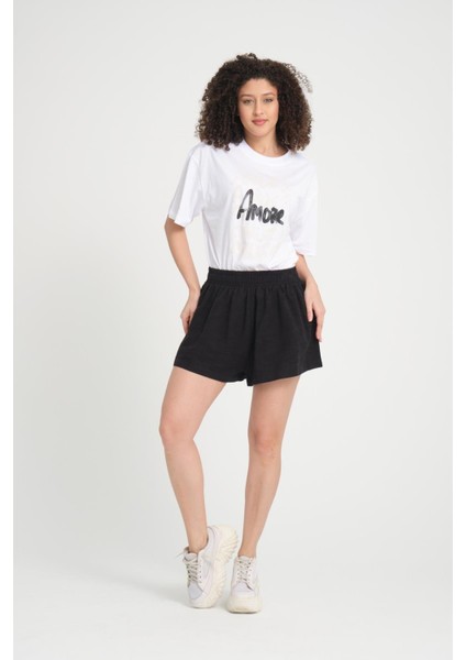 %100 Pamuk Rahat Kesim T-Shirt - Estetik Amore Detayı indirimleri