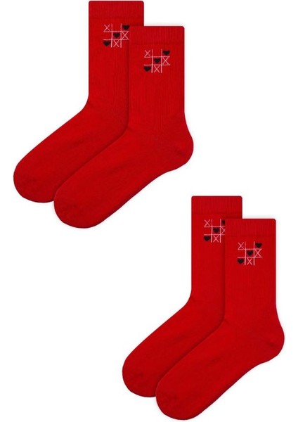 Kadın Erkek Çift Sevgili Kombini Kalpli Çorap 4 ONL-02677