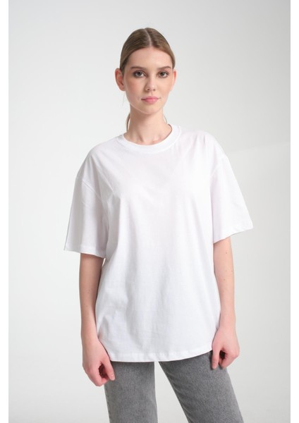 %100 Pamuk, Bisiklet Yaka, Oversize, Kısa Kollu Basic T-Shirt modelleri