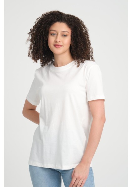 %100 Pamuk Kısa Kollu Bisiklet Yaka Basic T-Shirt