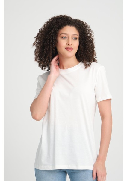 %100 Pamuk Kısa Kollu Bisiklet Yaka Basic T-Shirt fırsatları