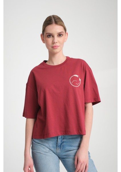 %100 Pamuk, Rahat Kesim, Bisiklet Yaka T-Shirt - Estetik Yazılı Tasarım fiyatları