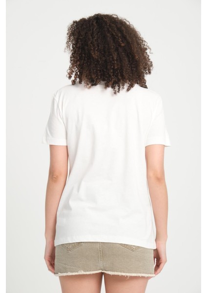 %100 Pamuk Rahat Kesim Bisiklet Yaka T-Shirt - Minimalist Yazı Tasarımı modelleri