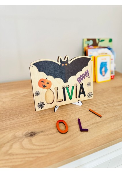 Hallowen Isimlik, Hediye Isimlik, Eğitici Ahşap Isimlik, Ahsap Isimlik, Cadılar Bayramı Isimlik modelleri