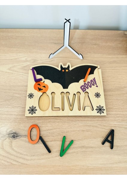 Hallowen Isimlik, Hediye Isimlik, Eğitici Ahşap Isimlik, Ahsap Isimlik, Cadılar Bayramı Isimlik fırsatları