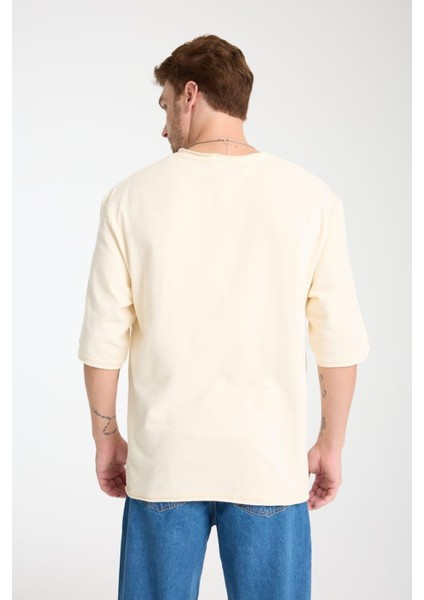 %100 Pamuk Oversize Kısa Kollu Bisiklet Yaka T-Shirt fiyatları