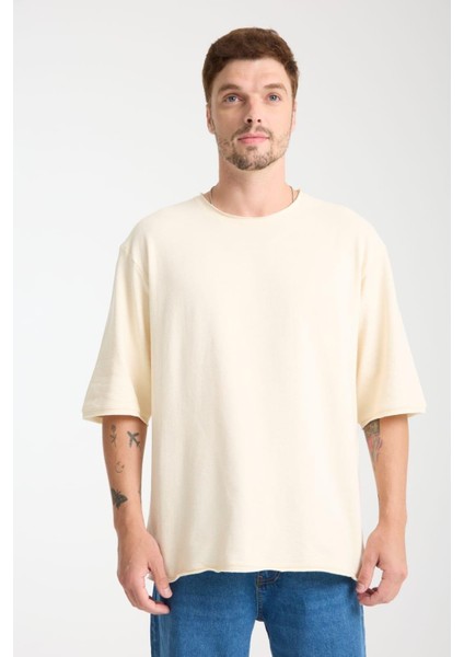 %100 Pamuk Oversize Kısa Kollu Bisiklet Yaka T-Shirt indirimleri