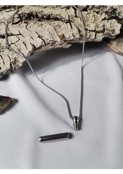 Erkek Gümüş Renk Infinity Capsule Pendant 316 L Çelik Kolye modelleri