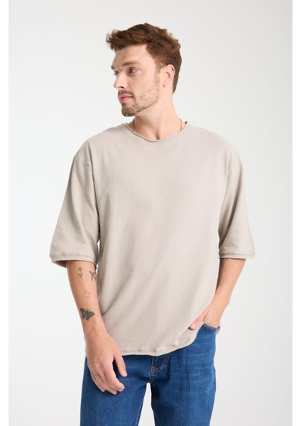%100 Pamuk Oversize Kısa Kollu Bisiklet Yaka T-Shirt indirimleri