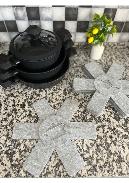 Kalın Tencere,tava & Borcam Koruyucu Çizdirmez Elyaf Keçe 6'lı Set 30X30 cm Tava Koruyucu Çizdirmez modelleri