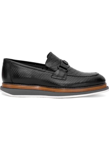 25Y-C10303 Deri Erkek Casual Ayakkabı Siyah