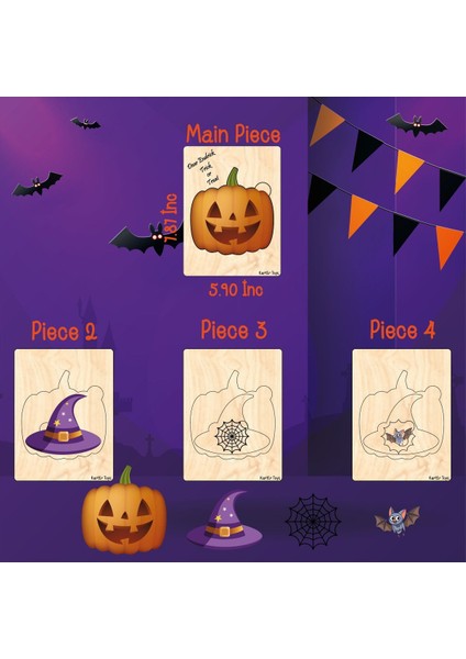 Ahşap Halloween Hediyelik, Ahşap Cadılar Bayramı Süsü, Kişiye Özel Süs, Cadılar Bayramı