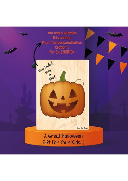 Ahşap Halloween Hediyelik, Ahşap Cadılar Bayramı Süsü, Kişiye Özel Süs, Cadılar Bayramı fiyatları