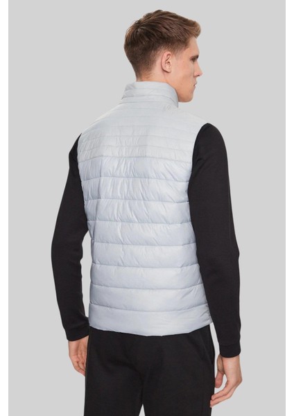 Su Tutmaz Regular Fit Dik Yaka Şişme Erkek Yelek Gri