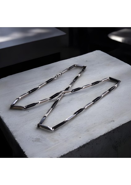 Paslanmaz 316L Çelik, Yeni Sezon Beşgen Model Erkek Kolye 3mm x 11MM 45CM fiyatları