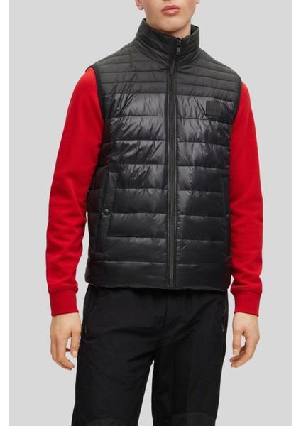 Su Tutmaz Regular Fit Dik Yaka Şişme Erkek Yelek Siyah