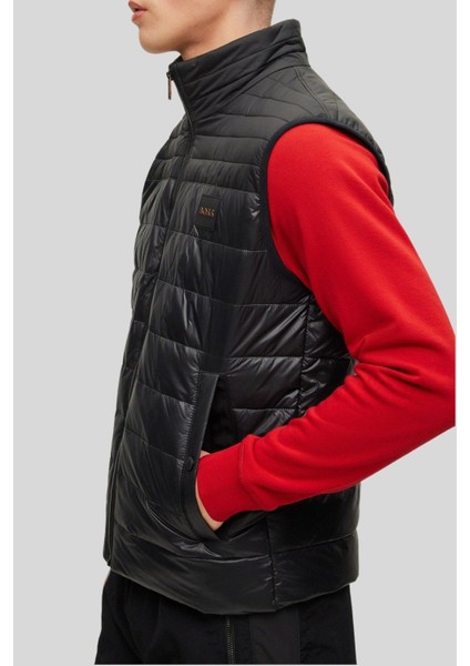 Su Tutmaz Regular Fit Dik Yaka Şişme Erkek Yelek Siyah