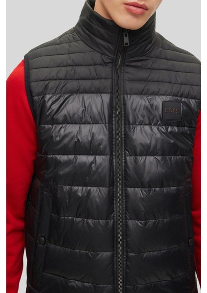Su Tutmaz Regular Fit Dik Yaka Şişme Erkek Yelek Siyah