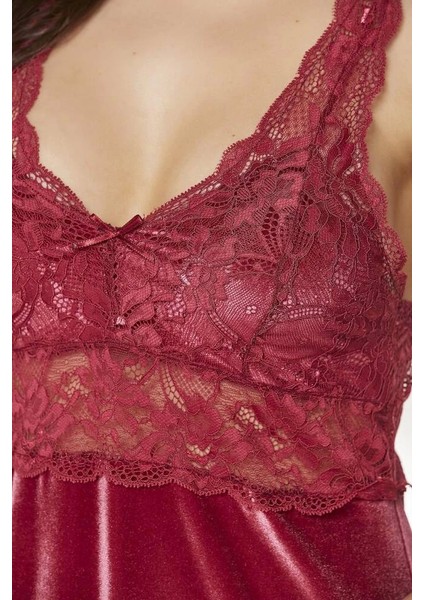 Pierre Cardin 4045 Kadife Saten Dantelli Gecelik ve Sabahlık Takımı fırsatları