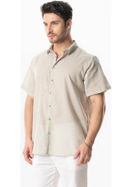 Kısa Kol Poplin Akdeniz Erkek Yazlık Gömlek Taş Tas modelleri