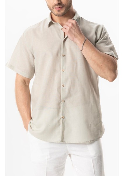 Kısa Kol Poplin Akdeniz Erkek Yazlık Gömlek Taş Tas fırsatları
