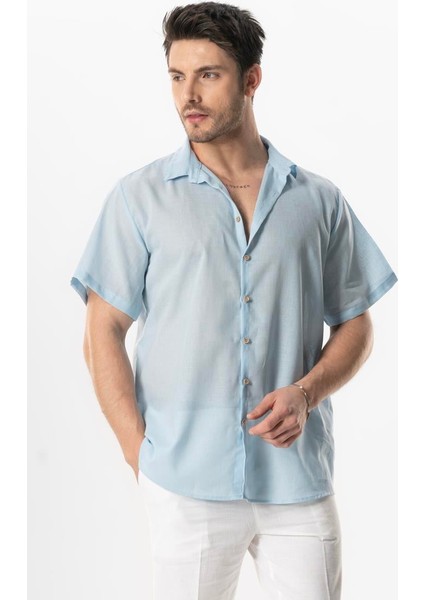 Kısa Kol Poplin Akdeniz Erkek Yazlık Gömlek Taş Tas modelleri