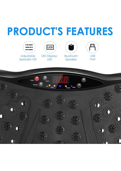 Titreşim Güç Plakaları, Bluetooth Hoparlörlü, Farklı Hız Seviyeli, 2 Direnç Bandı, Titreşim Fitness Eğitmeni, Vücut Tonlaması Için 550 fiyatları