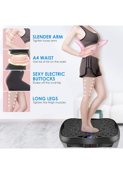Titreşim Güç Plakaları, Bluetooth Hoparlörlü, Farklı Hız Seviyeli, 2 Direnç Bandı, Titreşim Fitness Eğitmeni, Vücut Tonlaması Için 550 modelleri