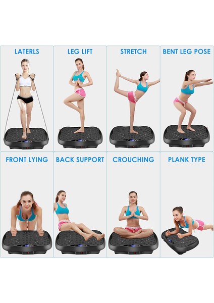Titreşim Güç Plakaları, Bluetooth Hoparlörlü, Farklı Hız Seviyeli, 2 Direnç Bandı, Titreşim Fitness Eğitmeni, Vücut Tonlaması Için 550 fırsatları