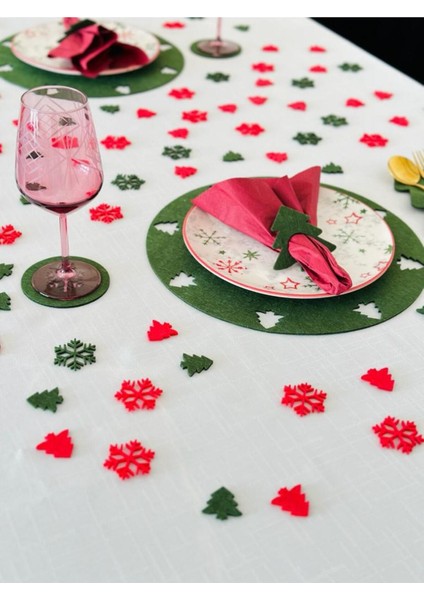 Yılbaşı Temalı Supla Seti, Yılbaşı Yemek Seti, Yılbaşı Sofra 12 Kişilik Yeşil fiyatları