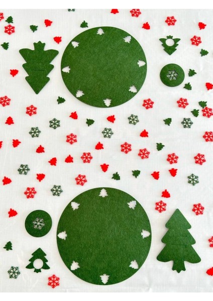 Yılbaşı Temalı Supla Seti, Yılbaşı Yemek Seti, Yılbaşı Sofra 12 Kişilik Yeşil fırsatları