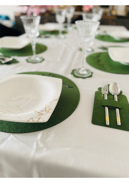 Ramazan Temalı Supla Seti, Ramazan Yemek Seti, Iftar Yemek Seti, Iftar Supla Seti 4 Kişilik Yeşil