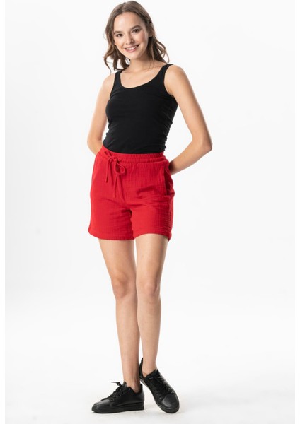 Inci Bağlamalı Yazlık Müslin Şort Indigo Indg indirimleri