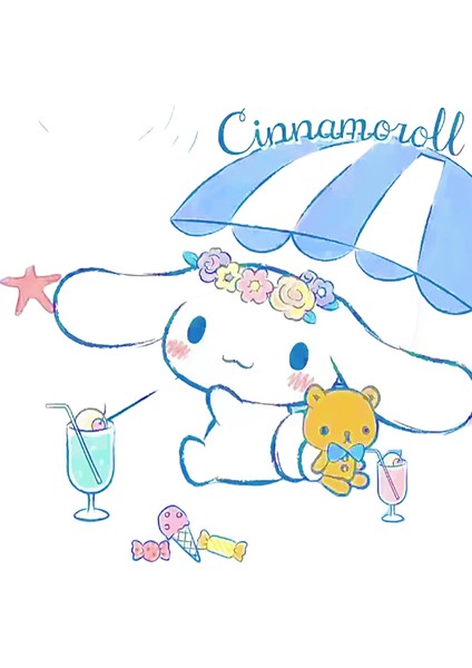 Sanrio Akrilik Rakamlarla Çizim Cinnamoroll Tatil Hediyeleri Hazır 20X20CM-ÇERÇEVE Yok (Yurt Dışından)